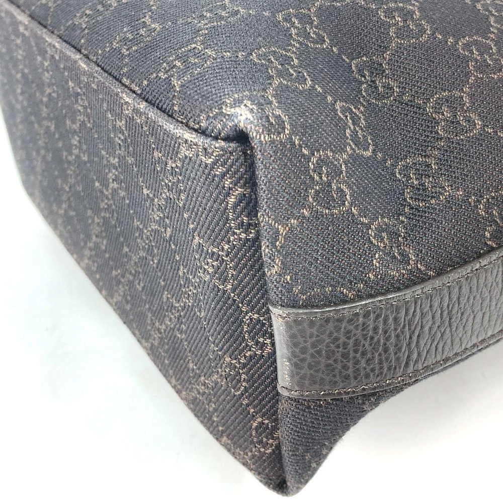 GUCCI GG One Shoulder Hobo Bag Shoulder Canvas Leather Brown - Picture 6 of 15